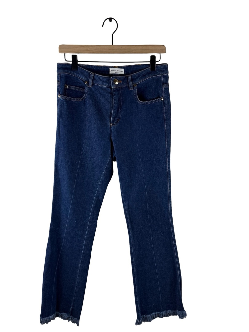Sonia Rykiel Womens Fringe Hem Boot Cut Jeans Size 38 or 6